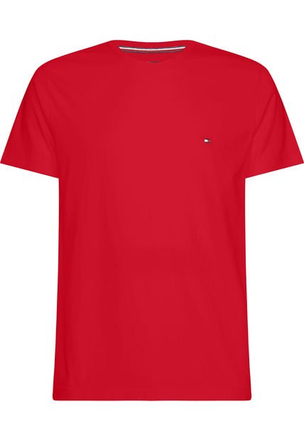 Camiseta Manga Corta Rojo Slim Fit Esencial En Algodón Tommy Hilfiger