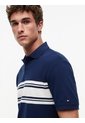 Polo Azul De Rayas Y Corte Clásico En Piqué Tommy Hilfiger de Tommy Hilfiger
