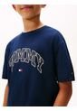 Camiseta Azul Varsity De Cuello Redondo Con Logo Tommy Hilfiger de Tommy Hilfiger