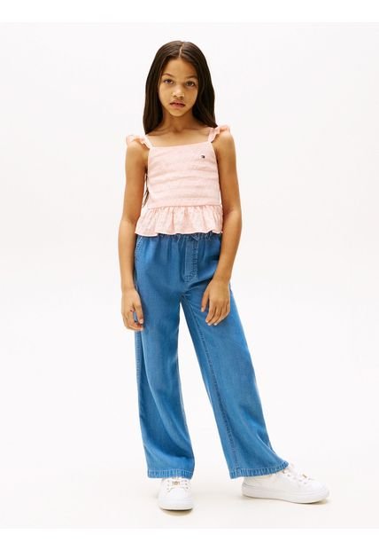 Top Rosa Texturizado Con Volantes Tommy Hilfiger