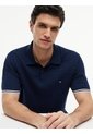 Polo Azul De Punto Trenzado Y Corte Regular Tommy Hilfiger de Tommy Hilfiger