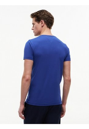 Camiseta Azul De Cuello Redondo Y Corte Extra Slim Tommy Hilfiger