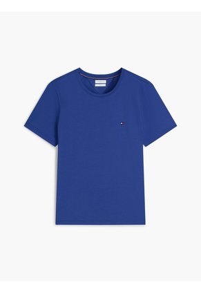 Camiseta Azul De Cuello Redondo Y Corte Extra Slim Tommy Hilfiger