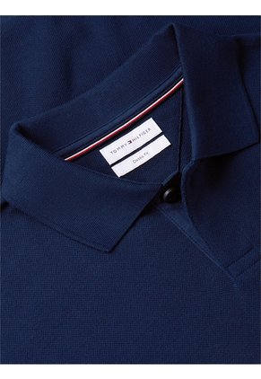 Polo Azul De Rayas Y Corte Clásico En Piqué Tommy Hilfiger