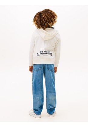Buzo Blanco Con Capota Y Cremallera Tommy Hilfiger