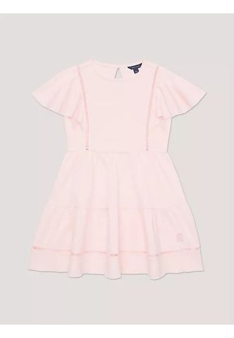 Vestido Rosa De Corte Evasé Con Monograma Bordado Tommy Hilfiger Tommy Hilfiger