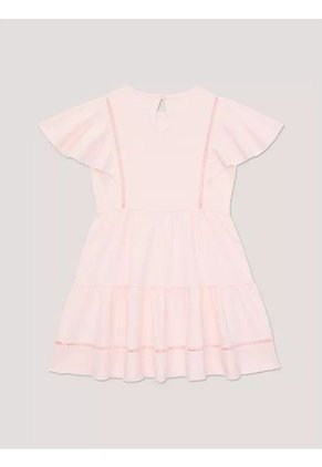 Vestido Rosa De Corte Evasé Con Monograma Bordado Tommy Hilfiger