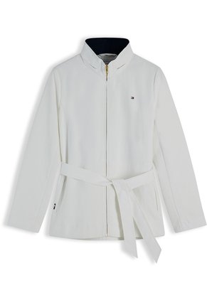 Chaqueta Blanca Yatch Con Cinturón Anudable Y Logo Tommy Hilfiger