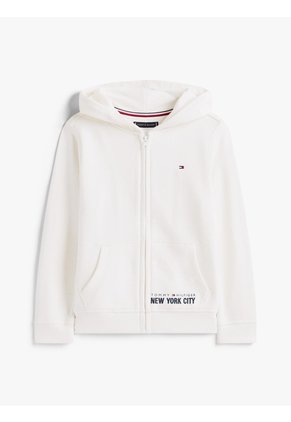 Buzo Blanco Con Capota Y Cremallera Tommy Hilfiger
