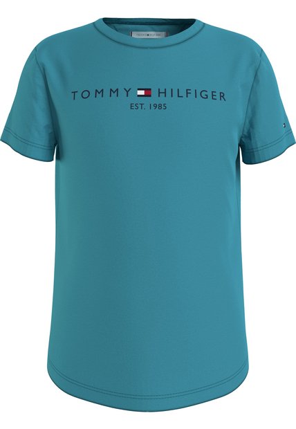 Camiseta Celeste Essential De Corte Slim Con Logo Tommy Hilfiger