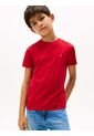 Camiseta Roja De Punto Con Logo Bordado Tommy Hilfiger de Tommy Hilfiger