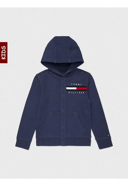 Saco Con Hoodie Y Cierre Niño Azul Oscuro Tommy Hilfiger