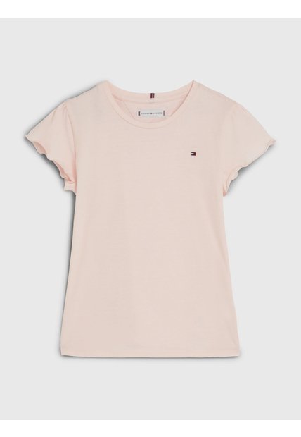 Camiseta Rosa Essential De Corte Slim Con Volantes Tommy Hilfiger