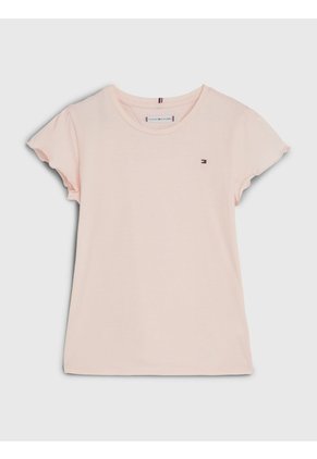 Camiseta Rosa Essential De Corte Slim Con Volantes Tommy Hilfiger
