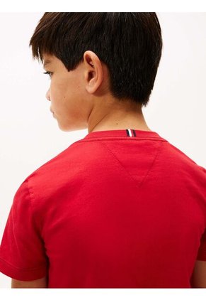 Camiseta Roja De Punto Con Logo Bordado Tommy Hilfiger