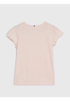 Camiseta Rosa Essential De Corte Slim Con Volantes Tommy Hilfiger