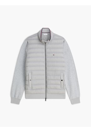 Chaqueta Gris De Punto Acolchada Con Cremallera Tommy Hilfiger