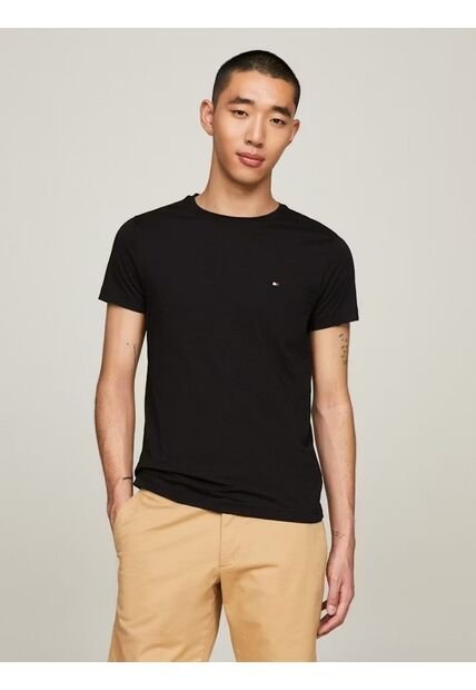 Camiseta Manga Corta Negro Slim Fit Esencial