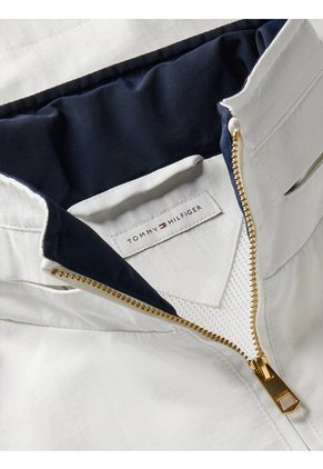 Chaqueta Blanca Yatch Con Cinturón Anudable Y Logo Tommy Hilfiger