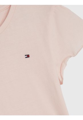Camiseta Rosa Essential De Corte Slim Con Volantes Tommy Hilfiger