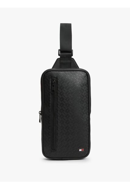 Bolso Negro Sling Con Diseño De Monograma TH Tommy Hilfiger