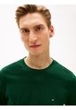 Camiseta Verde De Cuello Redondo Con Logo Bordado Tommy Hilfiger de Tommy Hilfiger