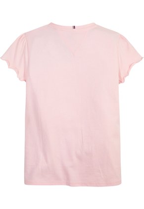Camiseta Rosa Essential De Corte Slim Con Volantes Tommy Hilfiger