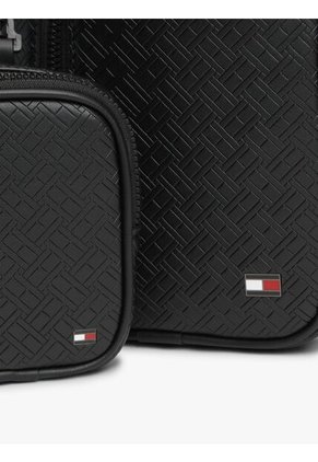 Bolso Negro Sling Con Diseño De Monograma TH Tommy Hilfiger