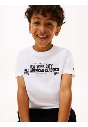 Camiseta Blanca Con Logo Gráfico NYC Tommy Hilfiger