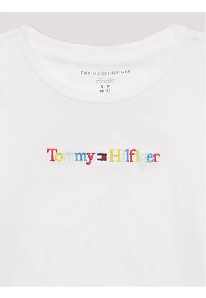 Camiseta Blanca Con Logo Multicolor Tommy Hilfiger