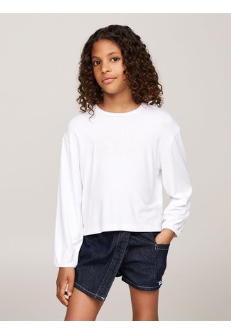 Camiseta Blanca Manga Larga Con Logo Floral Tommy Hilfiger Tommy Hilfiger