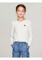 Camiseta Blanca Manga Larga De Rayas Tommy Hilfiger de Tommy Hilfiger