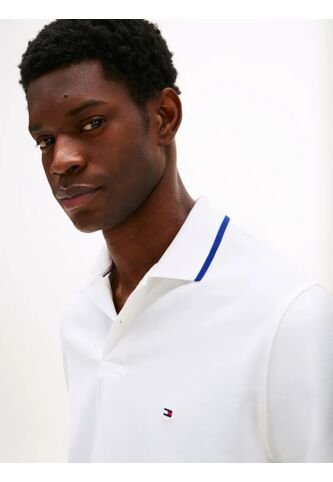 Polo Blanco Performance De Corte Regular Con Ribete Tommy Hilfiger Tommy Hilfiger