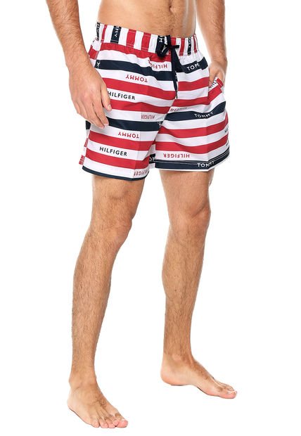 Traje de baño Blanco-Azul-Rojo Tommy Hilfiger