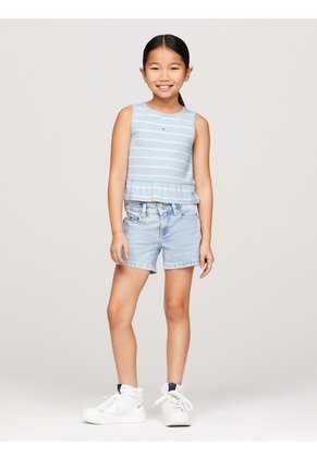 Camiseta Celeste Sin Mangas Con Péplum Tommy Hilfiger