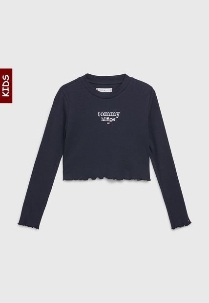 Camiseta De Manga Larga En Punto Elástico Para Niña Tommy Hilfiger