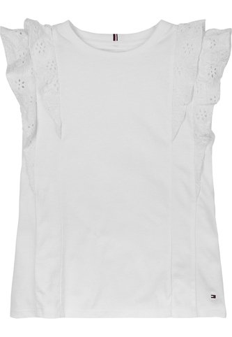 Camiseta Blanca Slim Con Mangas De Diseño Calado Tommy Hilfiger Tommy Hilfiger
