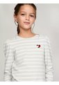 Camiseta Blanca Manga Larga De Rayas Tommy Hilfiger de Tommy Hilfiger