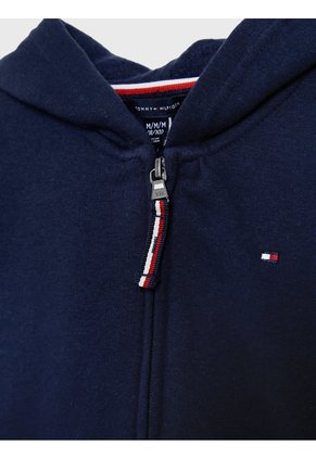 Suéter Azul Con Gorro Polar Y Cremallera Tommy Hilfiger