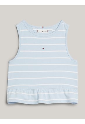 Camiseta Celeste Sin Mangas Con Péplum Tommy Hilfiger