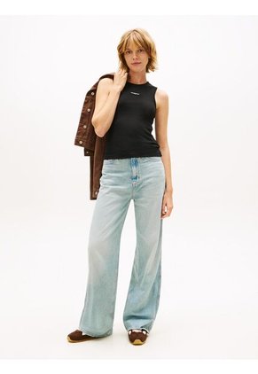 Esqueleto Negro De Corte Slim Con Script Label Tommy Jeans