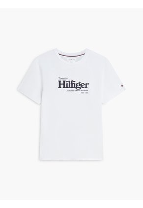 Camiseta Blanca De Punto Con Logo Gráfico Tommy Hilfiger