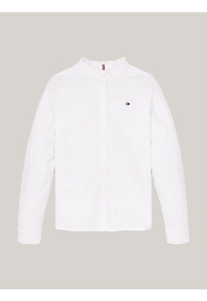 Blusa Blanca De Popelín Con Volantes Tommy Hilfiger