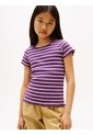 Top Morado De Punto Acanalado De Manga Corta Tommy Hilfiger de Tommy Hilfiger
