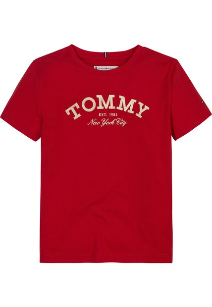 Camiseta Roja Essential De Algodón Tommy Hilfiger