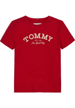 Camiseta Roja Essential De Algodón Tommy Hilfiger