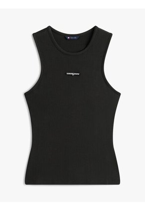 Esqueleto Negro De Corte Slim Con Script Label Tommy Jeans