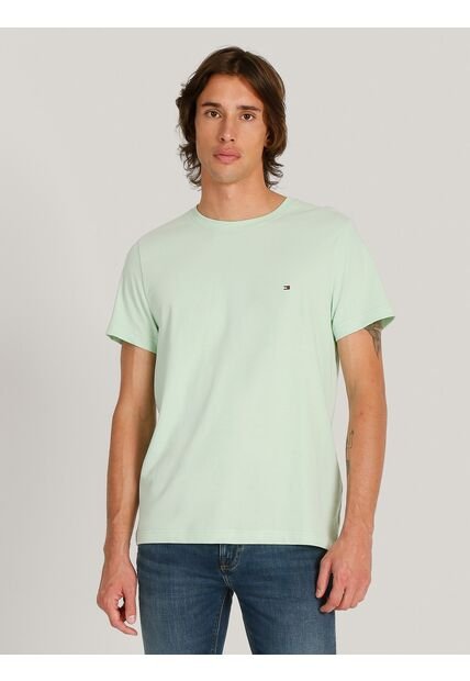 Camiseta Verde Essential Con Logo Tommy Hilfiger