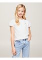 Camiseta Blanca Con Mangas Caladas Y Monograma TH Tommy Hilfiger de Tommy Hilfiger