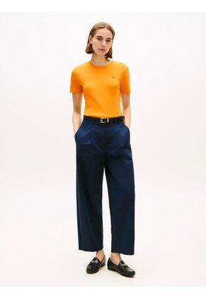 Camiseta Naranja Slim De Cuello Redondo Tommy Hilfiger